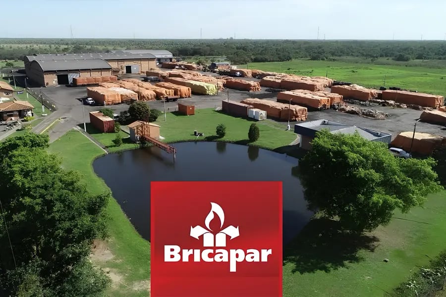 Aerial view of a BRICAPAR production facility in Paraguay
